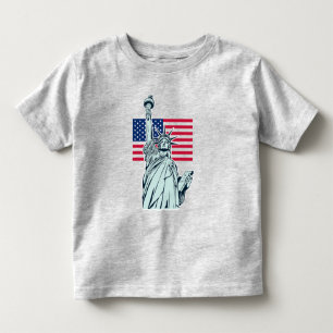 Camiseta De Bebé Bandera Americana con Lady Liberty  