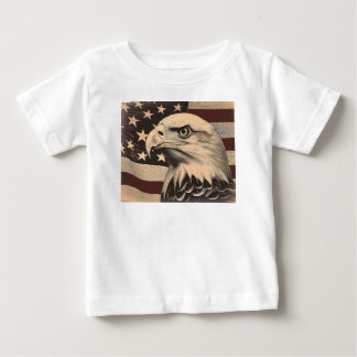 Camiseta De Bebé Bandera Americana Vintage con Águila Calva