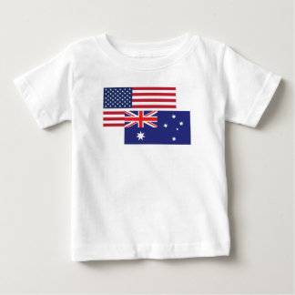 Camiseta De Bebé Bandera americana y australiana