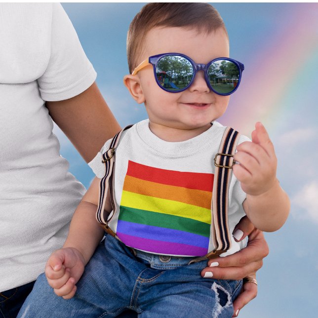 Camiseta De Bebé Bandera arco iris del Orgullo LGBT (LGBT Pride Rainbow Flag Baby T-Shirt)