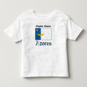 Camiseta De Bebé Bandera Azoriana Azores Nombre Personalizado