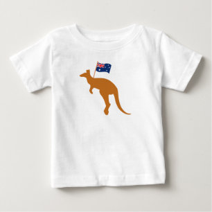 Camiseta De Bebé bandera azul canguro australia blanca
