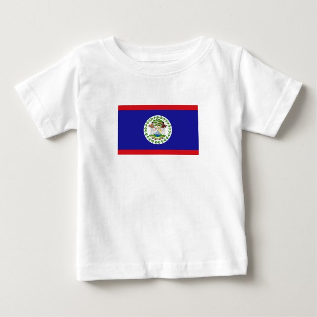 Camiseta De Bebé Bandera Beliceña (Anverso)