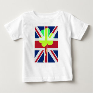 Camiseta De Bebé Bandera británica irlandesa Shamrock Clover St. Pa