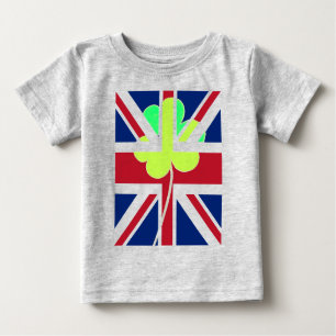 Camiseta De Bebé Bandera británica irlandesa Shamrock Clover St. Pa