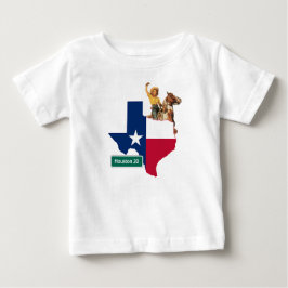 Camiseta De Bebé Bandera con forma de Texas con vaquera y letrero d