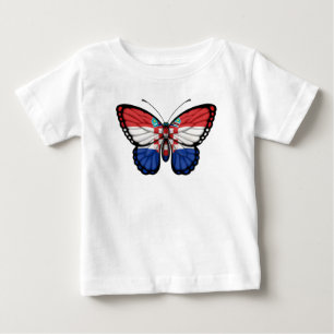 Camiseta De Bebé Bandera croata de la mariposa