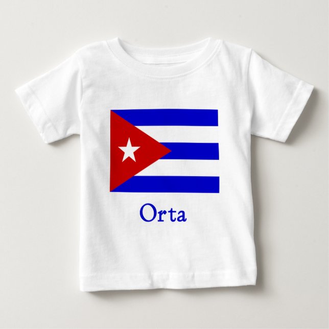 Camiseta De Bebé Bandera cubana de Orta (Anverso)