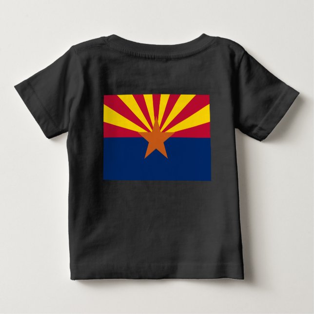 Camiseta De Bebé Bandera de Arizona: Poniendo a Star Sun, el Estado (Reverso)