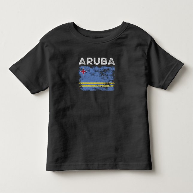 Camiseta De Bebé Bandera de Aruba estresada - Bandera de Aruba (Anverso)