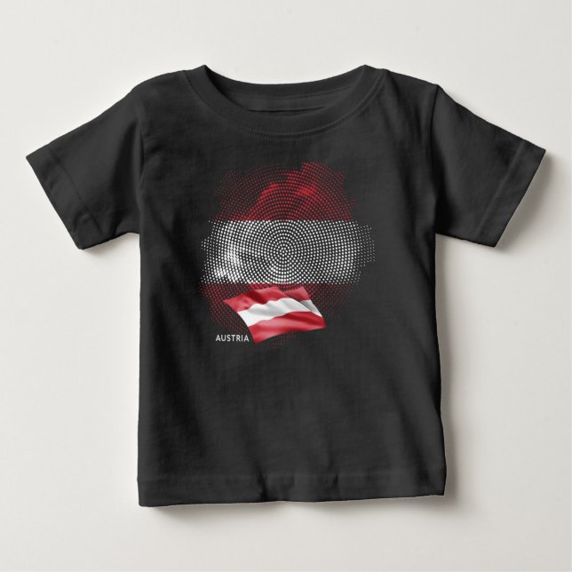 Camiseta De Bebé bandera de Austria (Anverso)