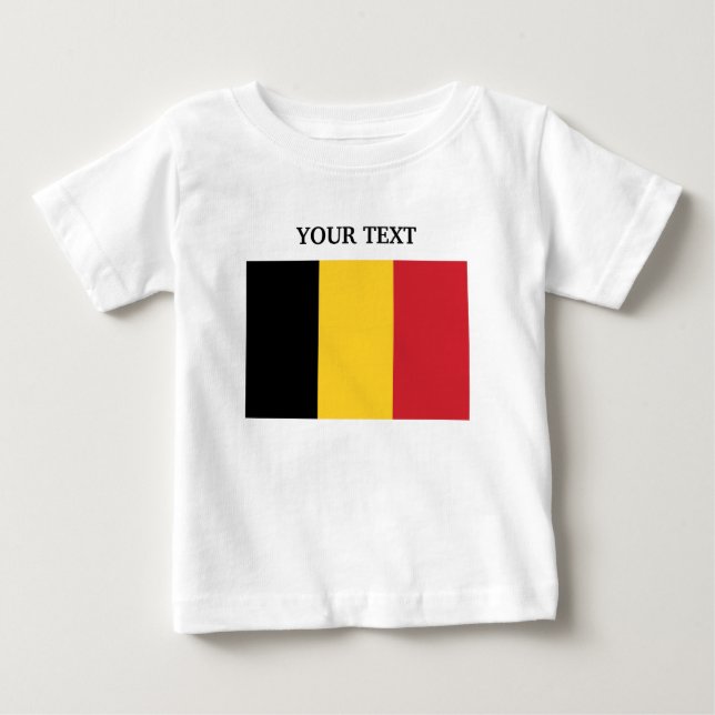 Camiseta De Bebé Bandera de Bélgica (Anverso)