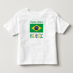 Camiseta De Bebé Bandera de Brasil Personalizado Nombre Brasil