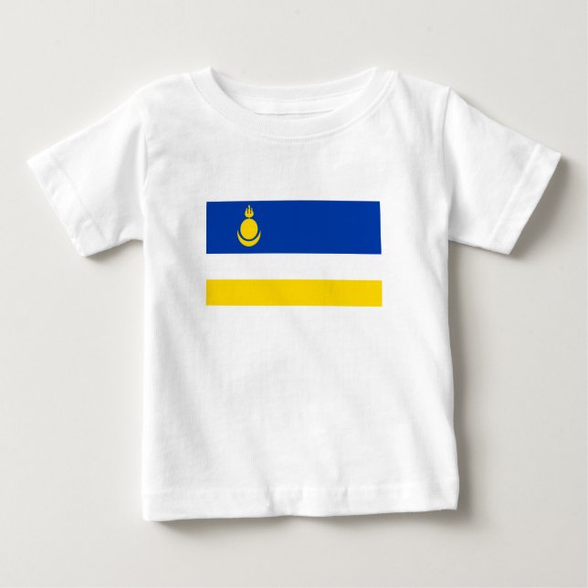 Camiseta De Bebé Bandera de Buryatia Patriótica (Anverso)