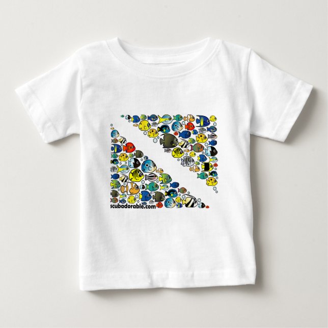 Camiseta De Bebé Bandera de caída de buceo adorable (Anverso)