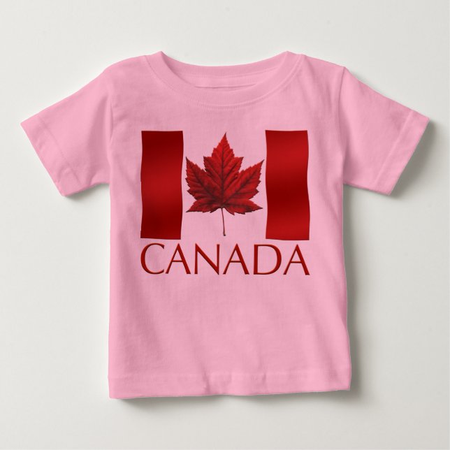 Camiseta De Bebé Bandera de Canadá: Bebés de Canadá, recuerdos para (Anverso)