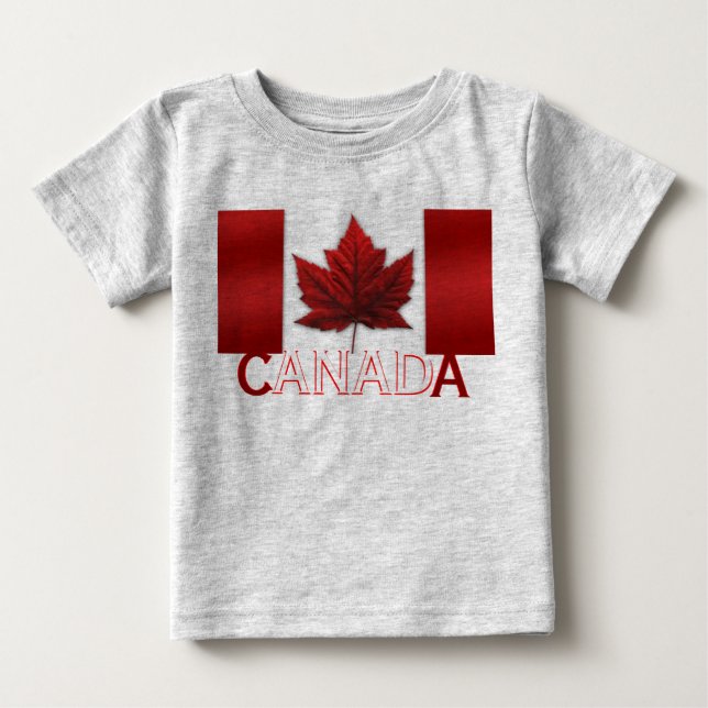 Camiseta De Bebé Bandera de Canadá niño camisón de bebé de Canadá t (Anverso)
