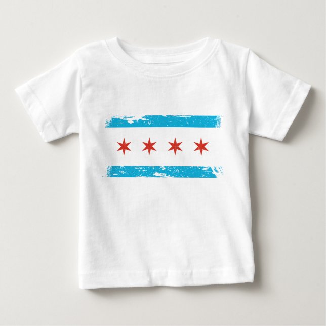 Camiseta De Bebé Bandera de Chicago del Grunge (Anverso)