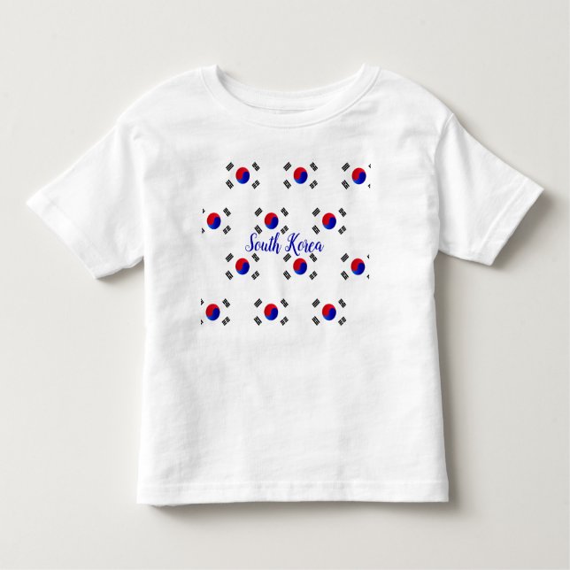 Camiseta De Bebé Bandera de Corea del Sur Pateada (Anverso)