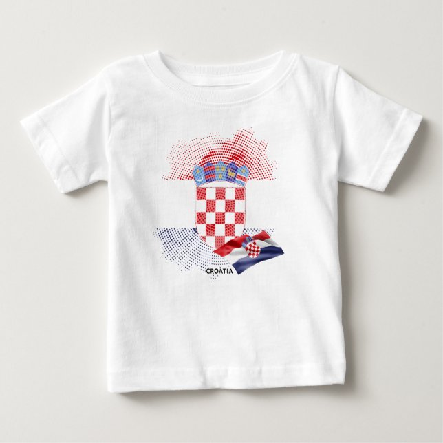 Camiseta De Bebé bandera de Croacia (Anverso)