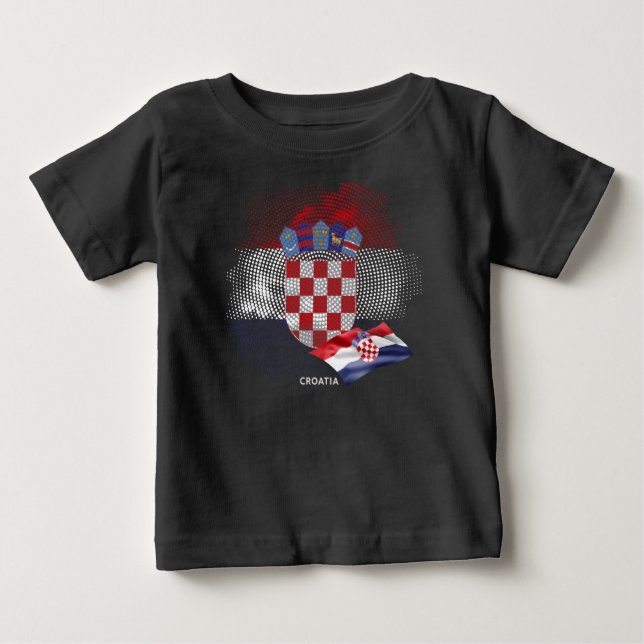 Camiseta De Bebé bandera de Croacia (Anverso)