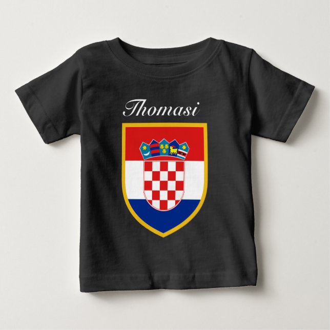 Camiseta De Bebé Bandera de Croacia personalizada (Anverso)