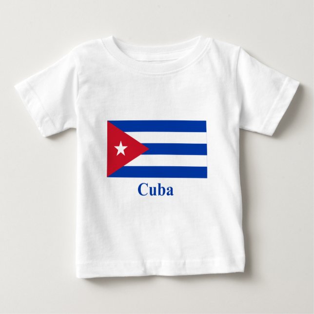 Camiseta De Bebé Bandera de Cuba con nombre (Anverso)