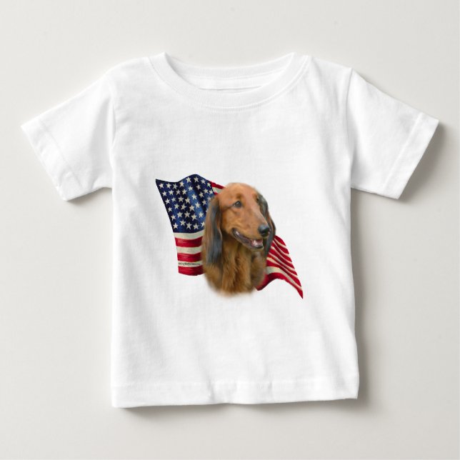 Camiseta De Bebé Bandera de Dachshund (Anverso)