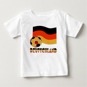 Camiseta De Bebé Bandera de Deutschland con pelota de fútbol borde 