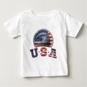 Camiseta De Bebé Bandera de EE. UU. Águila Americana Vintage Bander