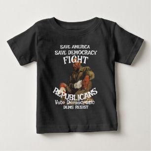 CAMISETA DE BEBÉ BANDERA DE ELECCIÓN DEMS 2026 2028 EE. UU. AMÉRICA
