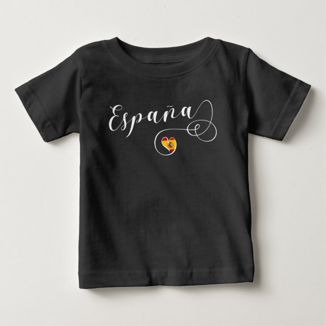 Camiseta De Bebé Bandera de España Corazón, español (Anverso)