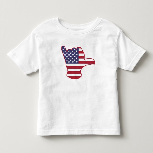 Camiseta De Bebé Bandera de Estados Unidos Shaka (Anverso)