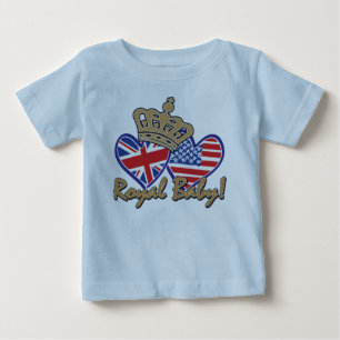 Camiseta De Bebé Bandera de Estados Unidos y Reino Unido Corazón de