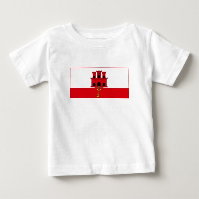Camiseta De Bebé Bandera de Gibraltar (Anverso)