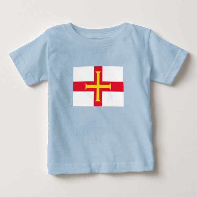 Camiseta De Bebé Bandera de Guernsey (Anverso)