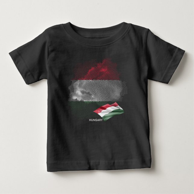 Camiseta De Bebé bandera de Hungría (Anverso)