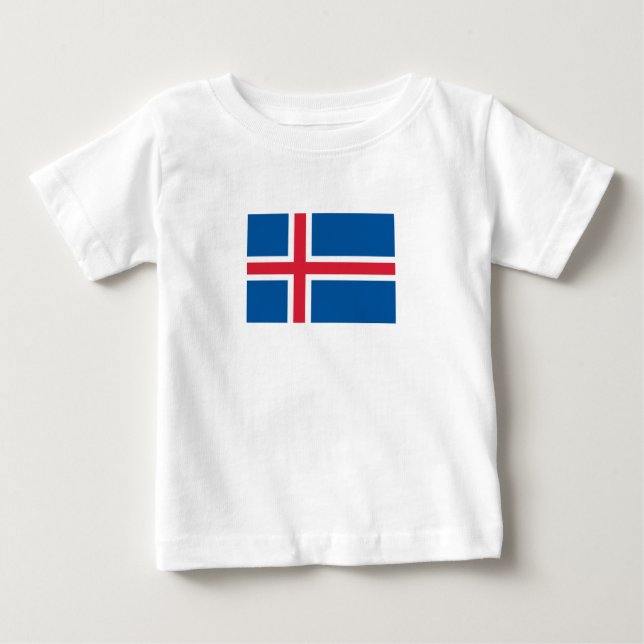 Camiseta De Bebé Bandera de Islandia (Anverso)