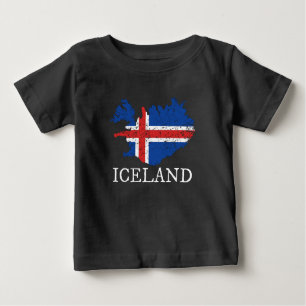 Camiseta De Bebé Bandera de Islandia