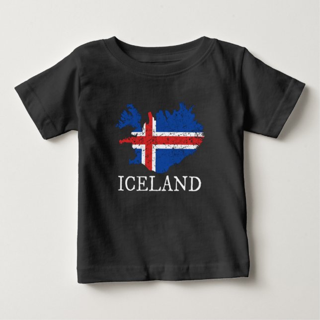 Camiseta De Bebé Bandera de Islandia (Anverso)