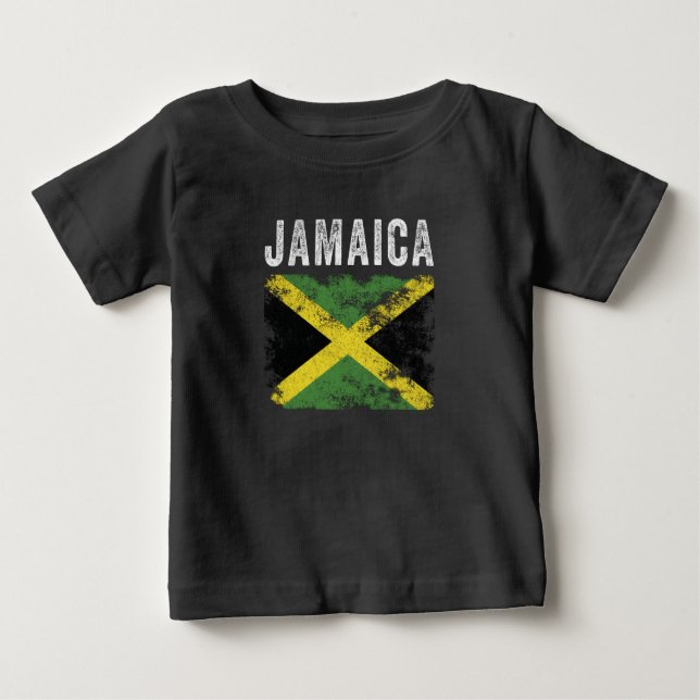 Camiseta De Bebé Bandera de Jamaica angustiada - Bandera jamaiquina (Anverso)