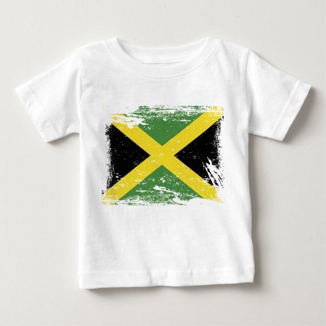 Camiseta De Bebé Bandera de Jamaica del Grunge (Anverso)