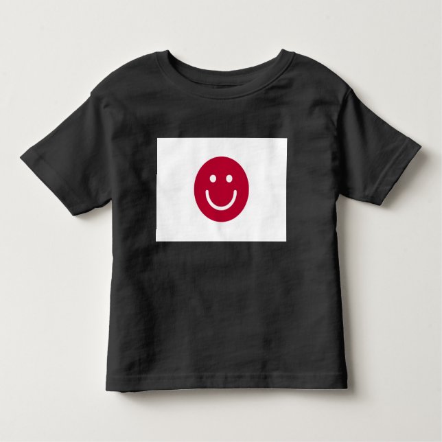 Camiseta De Bebé Bandera de Japón con cara sonriente (Anverso)