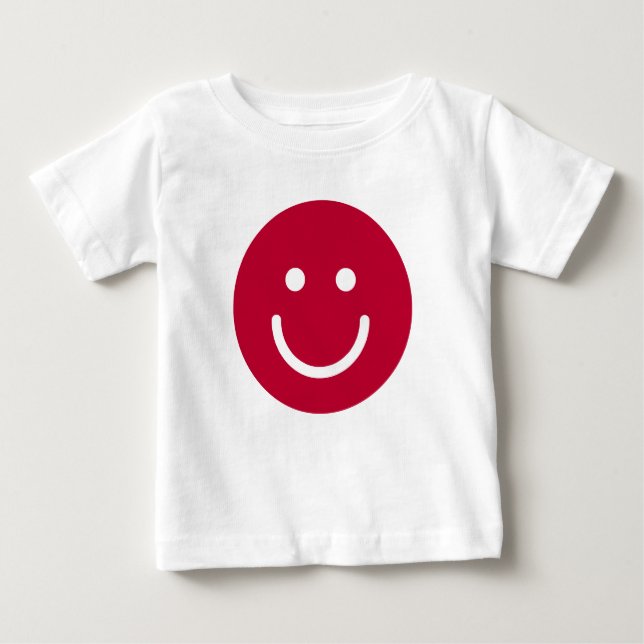 Camiseta De Bebé Bandera de Japón con cara sonriente (Anverso)