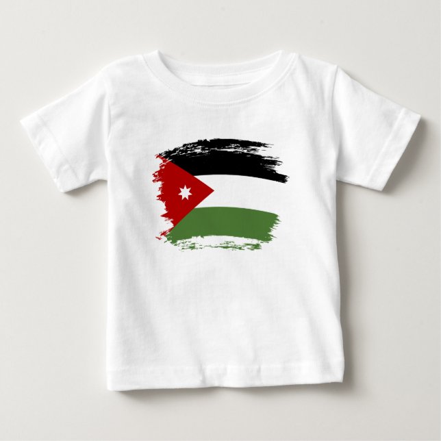 Camiseta De Bebé Bandera de Jordania (Anverso)