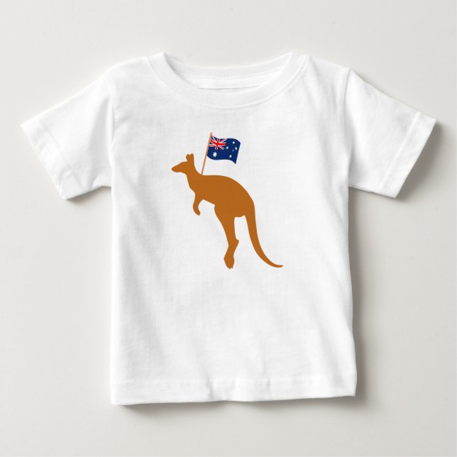Camiseta De Bebé bandera de kangaro australia blanca (Anverso)