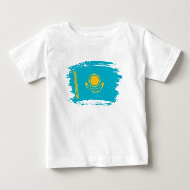 Camiseta De Bebé Bandera de Kazajistán (Anverso)