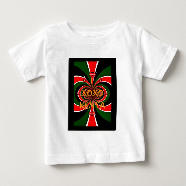 Camiseta De Bebé Bandera de Kenia de inspiración africana resumen a (Anverso)