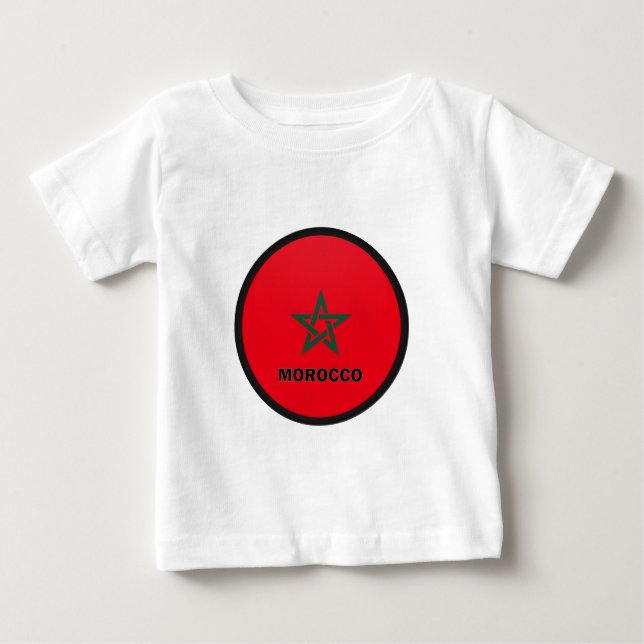 Camiseta De Bebé Bandera de la calidad de Marruecos Roundel (Anverso)