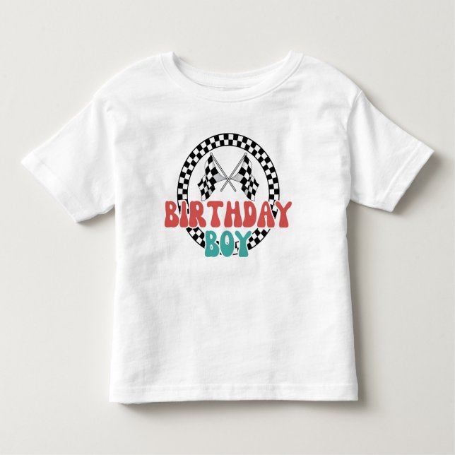 Camiseta De Bebé Bandera de la Carreras del niño de cumpleaños (Anverso)